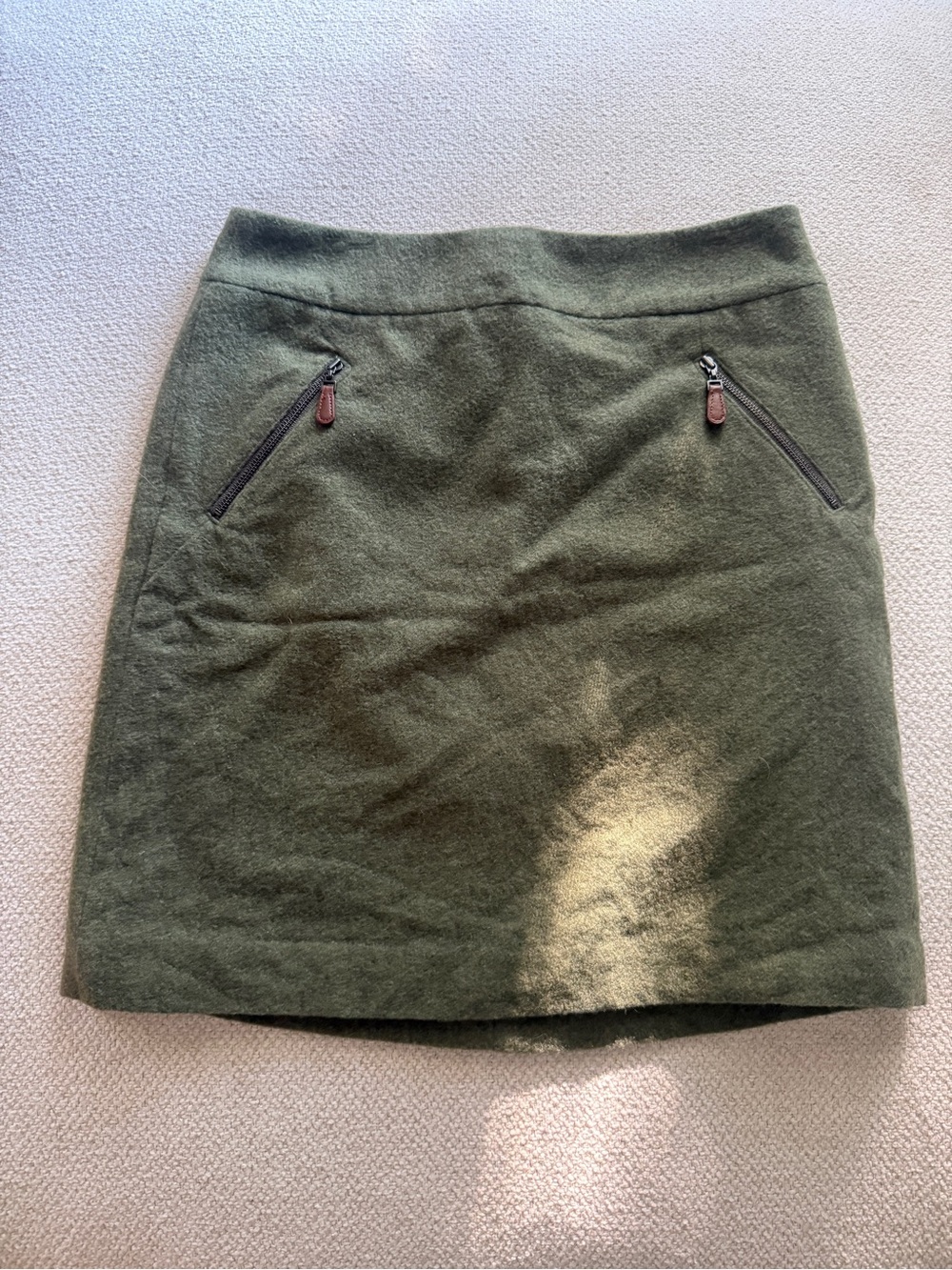 Talbots Olive Wool Blend Mini Skirt